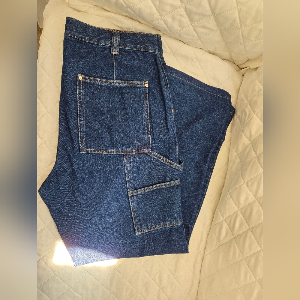 Mango Dark Blue Relaxed Fit Jeans